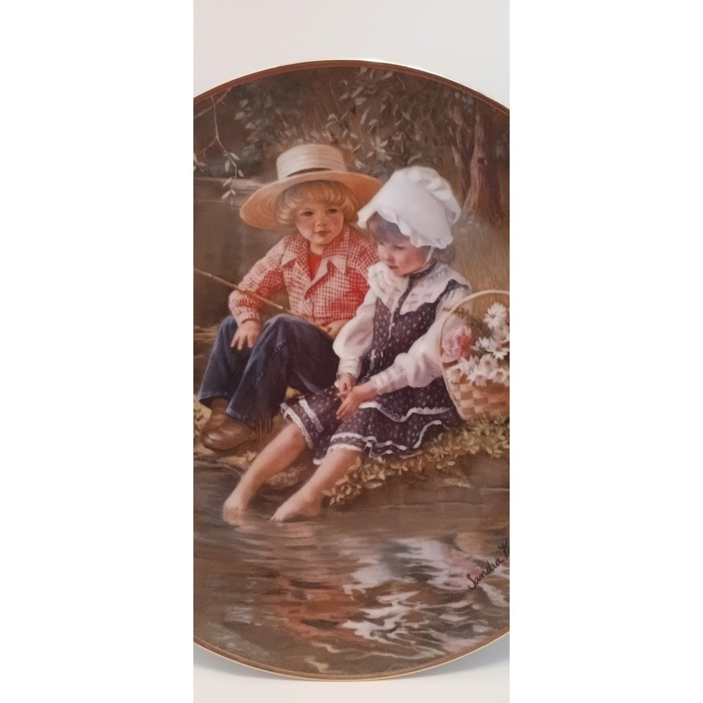 Vintage Sandra Kuck Days Gone Collectors Deco Plate LOT Of 2 80s Cottagecore - Picture 3 of 8